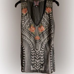 Johnny Was Linen Embroidered Tank